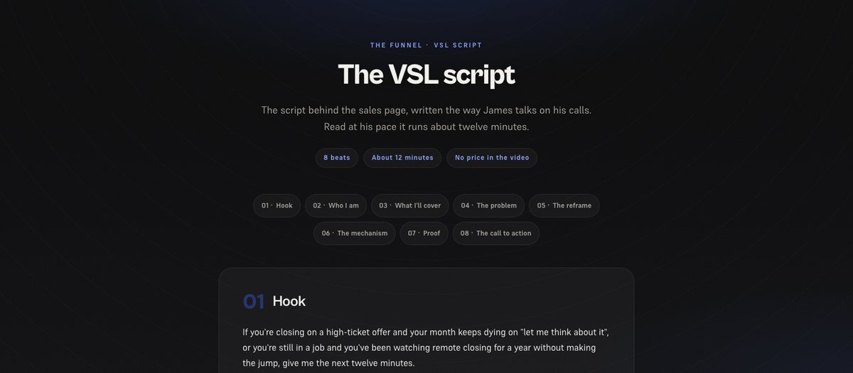 The VSL script preview